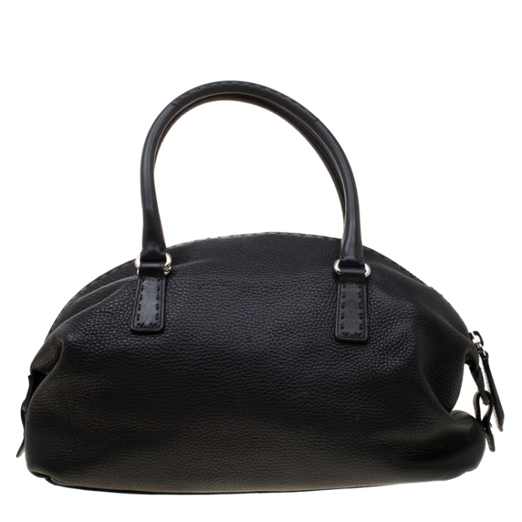 Pre Owned Coach Black Leather Turnlock Satchel