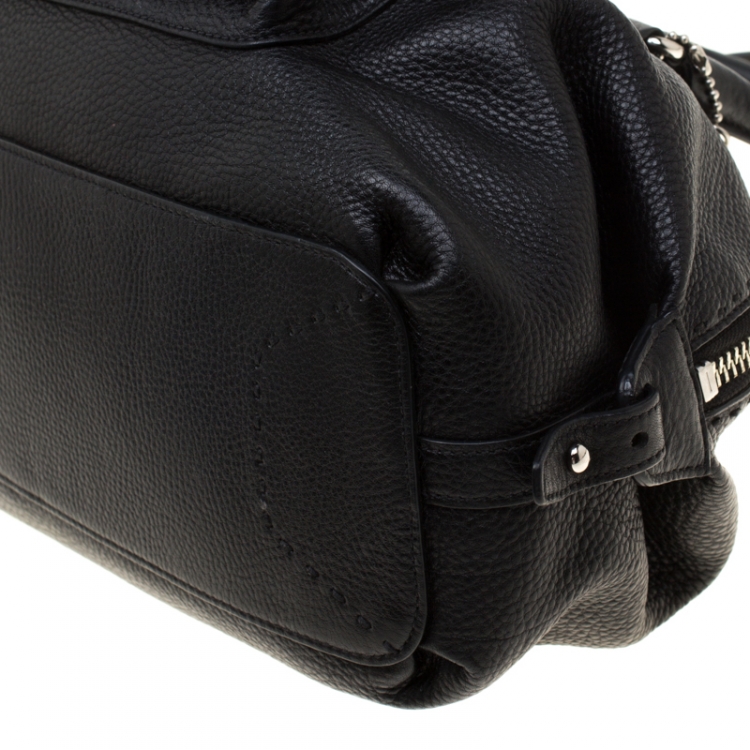Pre Owned Coach Black Leather Turnlock Satchel