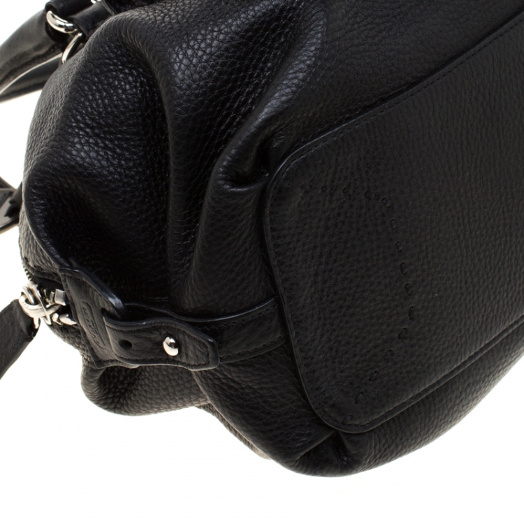 Pre Owned Coach Black Leather Turnlock Satchel
