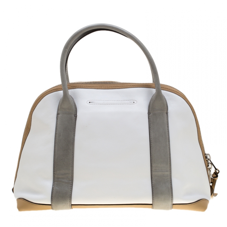 Pre Owned Coach Tricolor Leather Dome Satchel