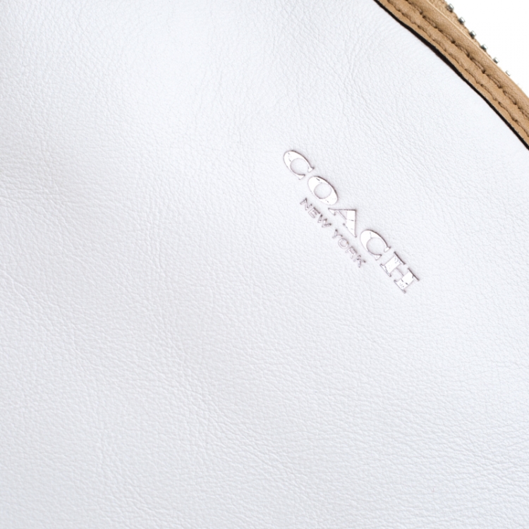 Pre Owned Coach Tricolor Leather Dome Satchel
