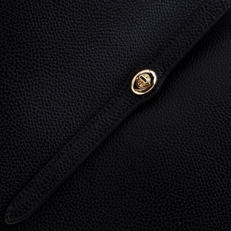 Pre Owned Coach Black Pebbled Leather Market Tote
