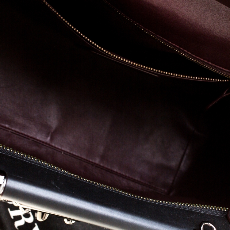 Pre Owned Coach Black Willow Floral Leather Drifter Satchel