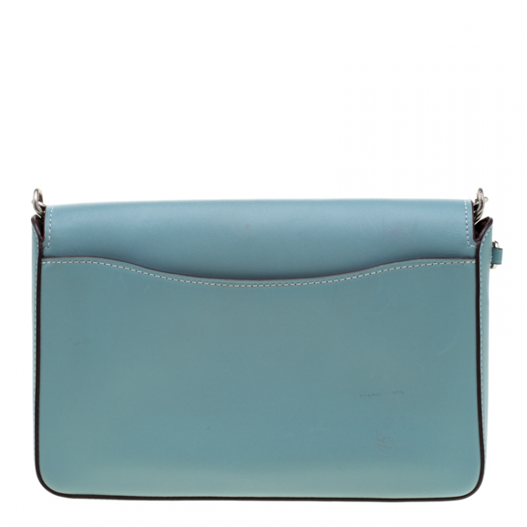 Pre Owned Coach Blue Leather Dinky Link 1941 Crossbody Bag