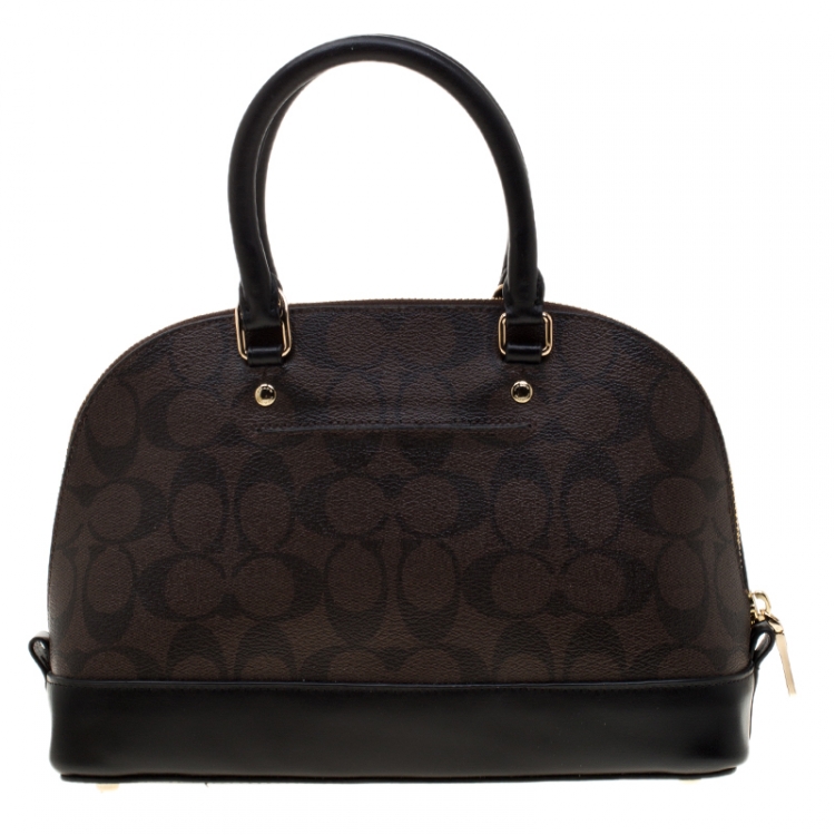 Pre Owned Coach Brown Coated Canvas and Leather Sierra Satchel