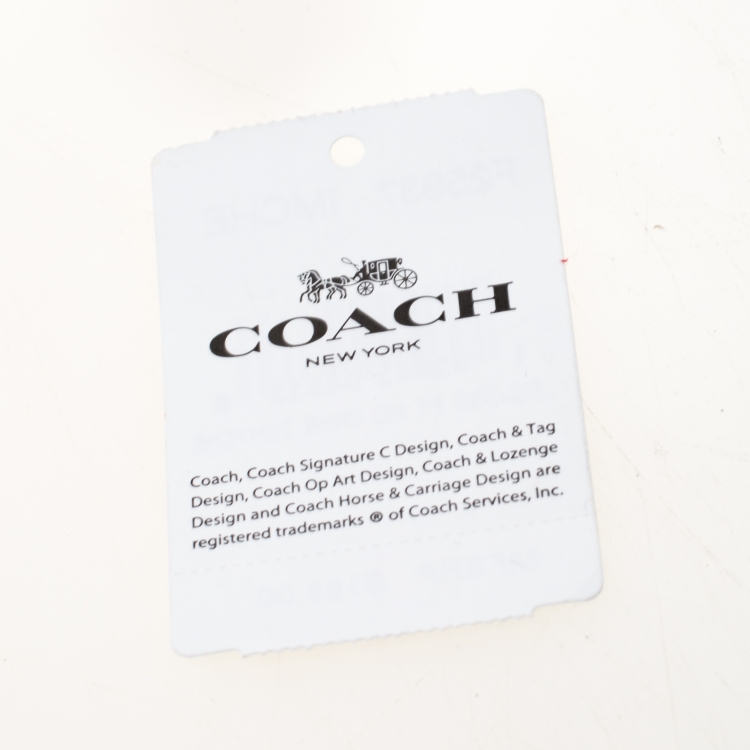 Pre Owned Coach Burgundy Signature Debossed Patent Leather Wallet
