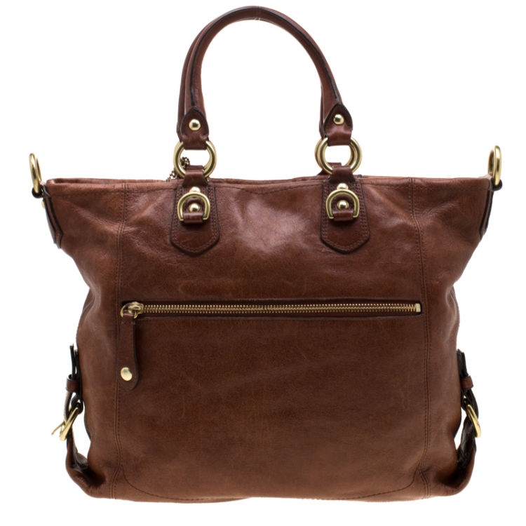 Pre Owned Coach Brown Leather Julliane Tote 