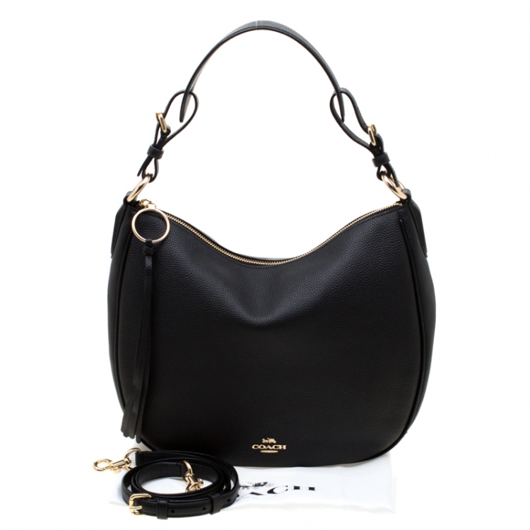 Pre Owned Coach Black Leather Sutton Hobo