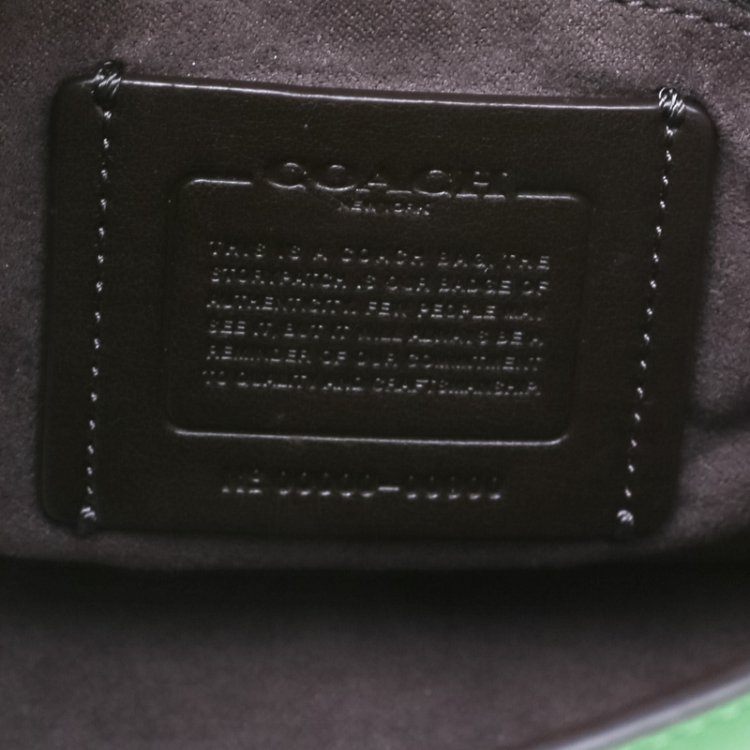 Pre Owned Coach Green Leather Chain Crossbody Bag