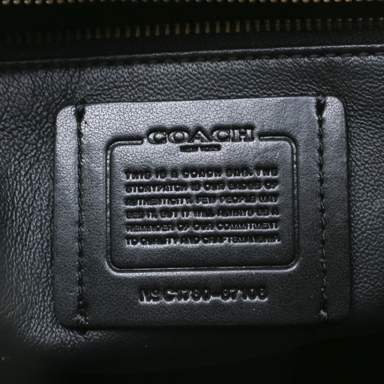 Pre Owned Coach Black Willow Floral Leather Drifter Satchel
