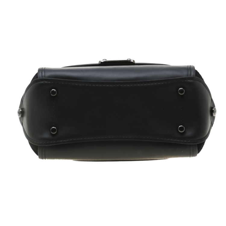 Pre Owned Coach Black Willow Floral Leather Drifter Satchel