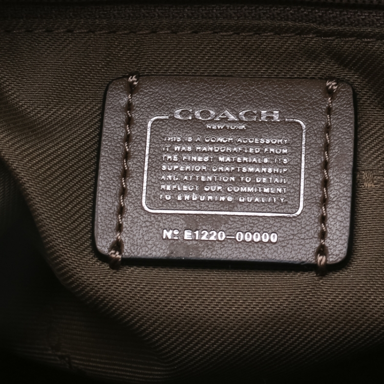 Pre Owned Coach Khaki Leather Swagger 20 Tote