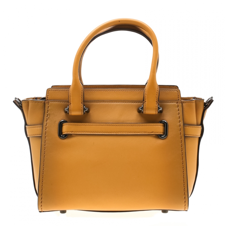 Pre Owned Coach Mustard Leather Swagger 20 Tote