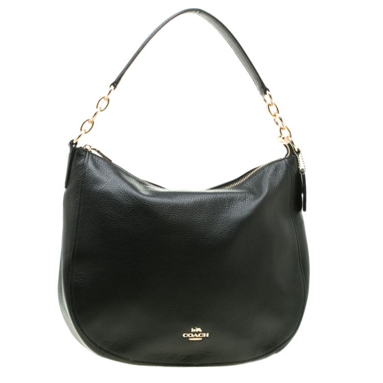 Pre Owned Coach Black Leather Elle Hobo 