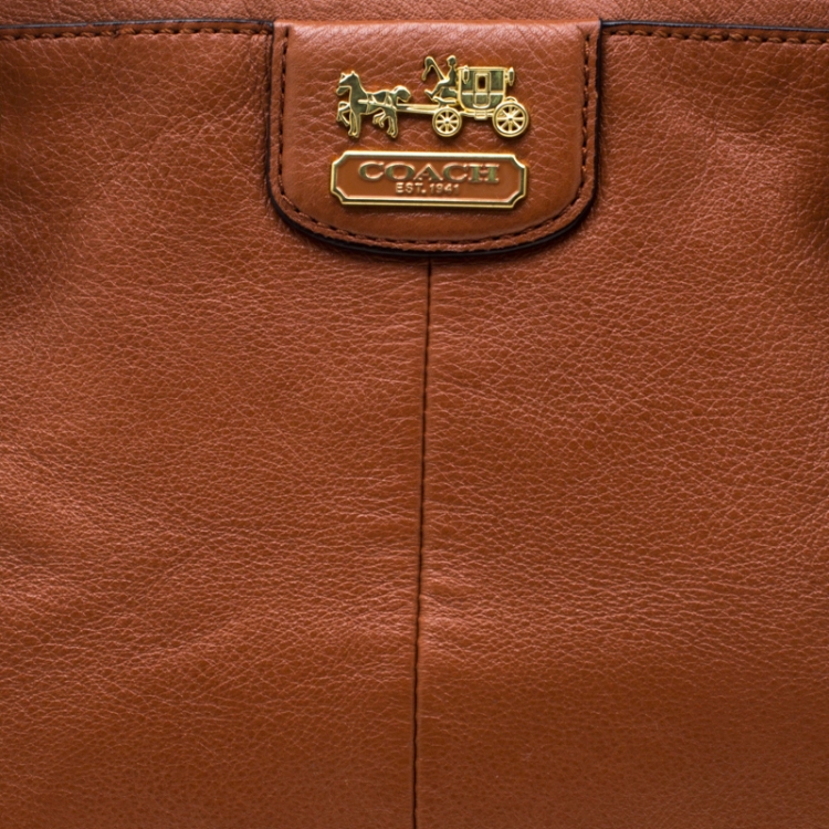 Pre Owned Coach Brown Leather Madison Kara Tote