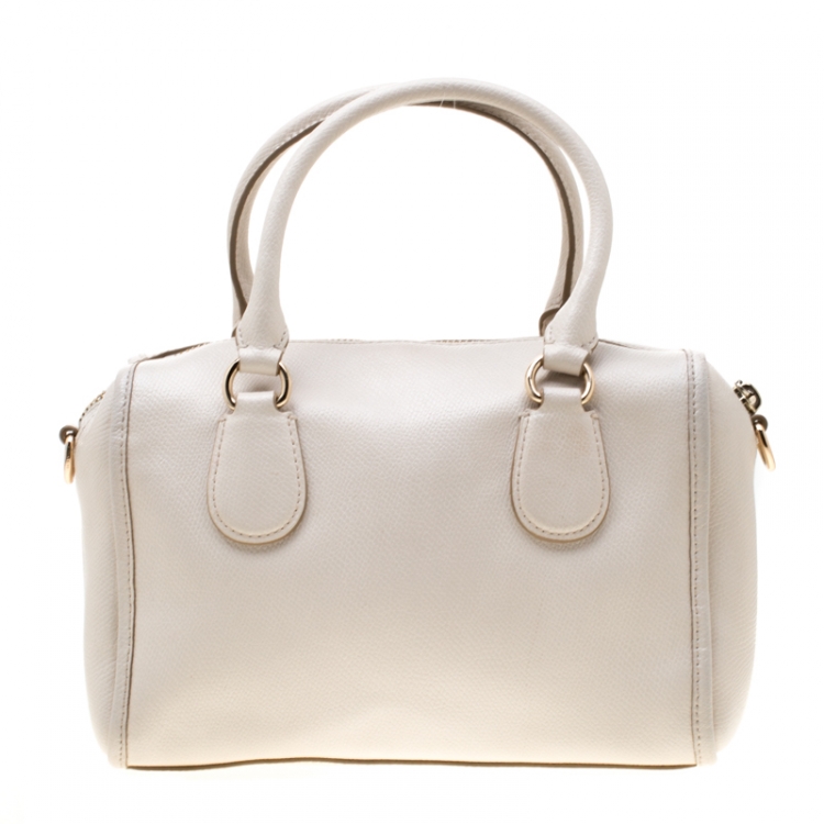 Pre Owned Coach Off White Leather Mini Bennett Satchel