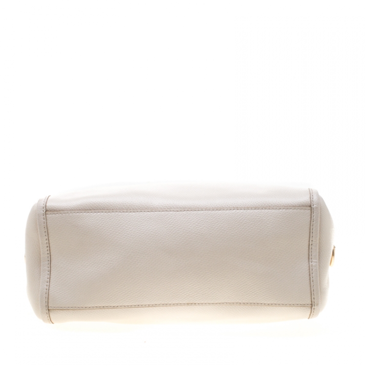 Pre Owned Coach Off White Leather Mini Bennett Satchel
