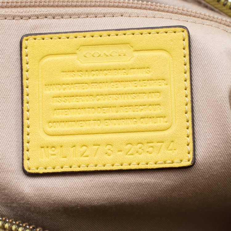 Pre Owned Coach Yellow Leather Legacy Haley Satchel