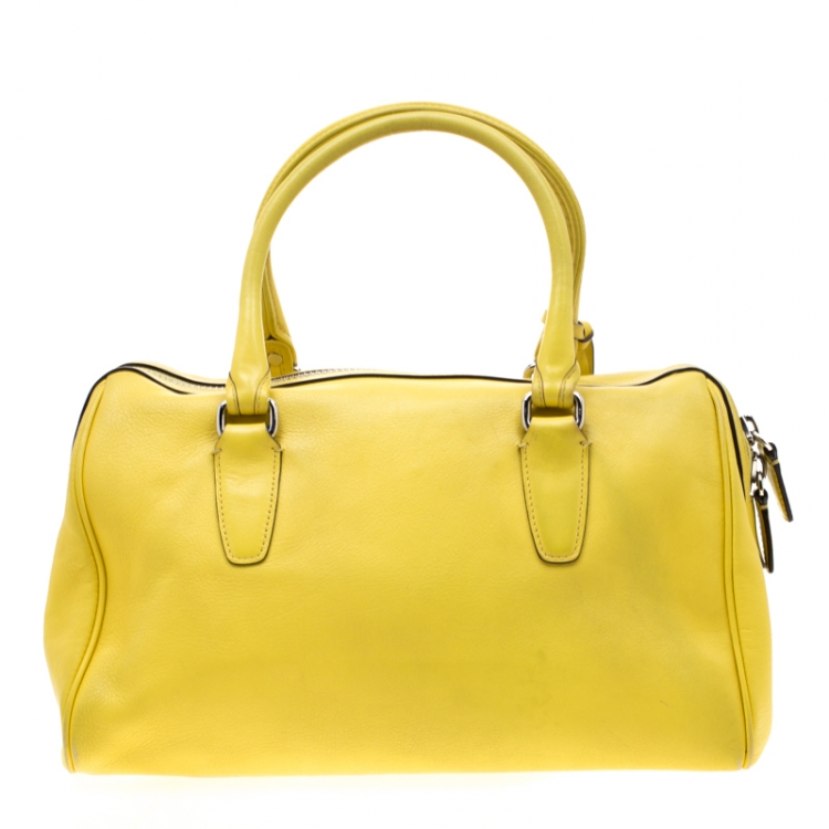 Pre Owned Coach Yellow Leather Legacy Haley Satchel
