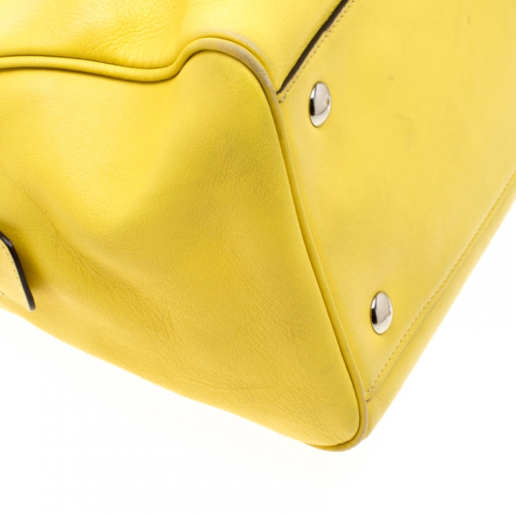 Pre Owned Coach Yellow Leather Legacy Haley Satchel