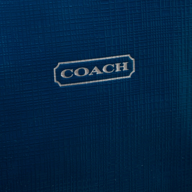 Pre Owned Coach Blue Patent Leather Crossbody Bag 