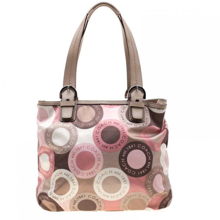 Pre Owned Coach Multicolor Nylon Soho Hobo