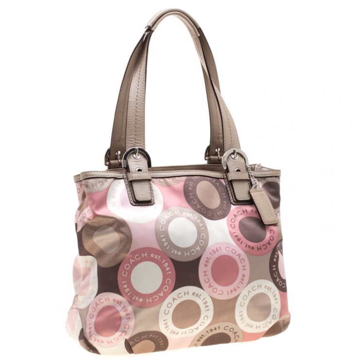 Pre Owned Coach Multicolor Nylon Soho Hobo