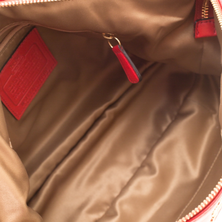 Pre Owned Coach Red Leather Satchel Bag