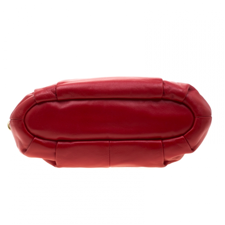 Pre Owned Coach Red Leather Satchel Bag