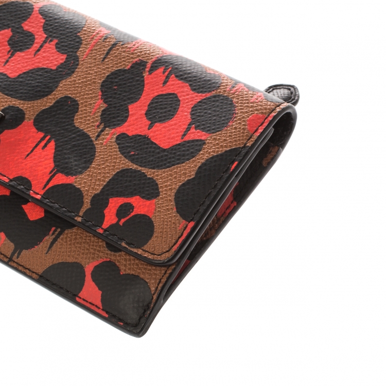 Pre Owned Coach Printed Leather Flap Continental Wallet