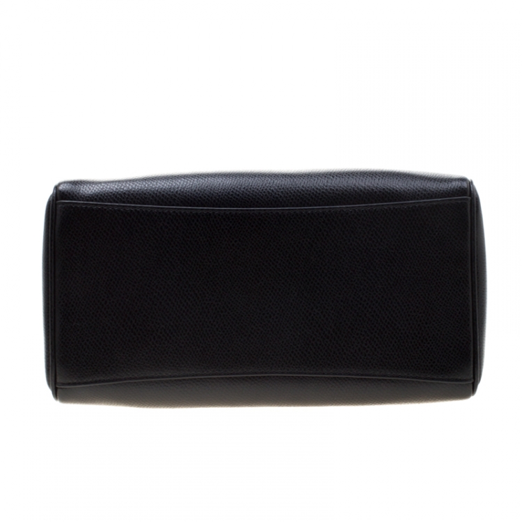Pre Owned Coach Black Signature Leather Mini Bennett Satchel