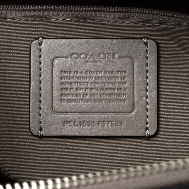Pre Owned Coach Grey Leather Sierra Top Handle Bag