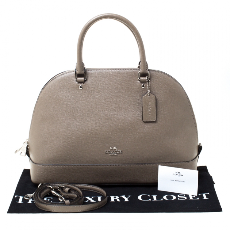 Pre Owned Coach Grey Leather Sierra Top Handle Bag