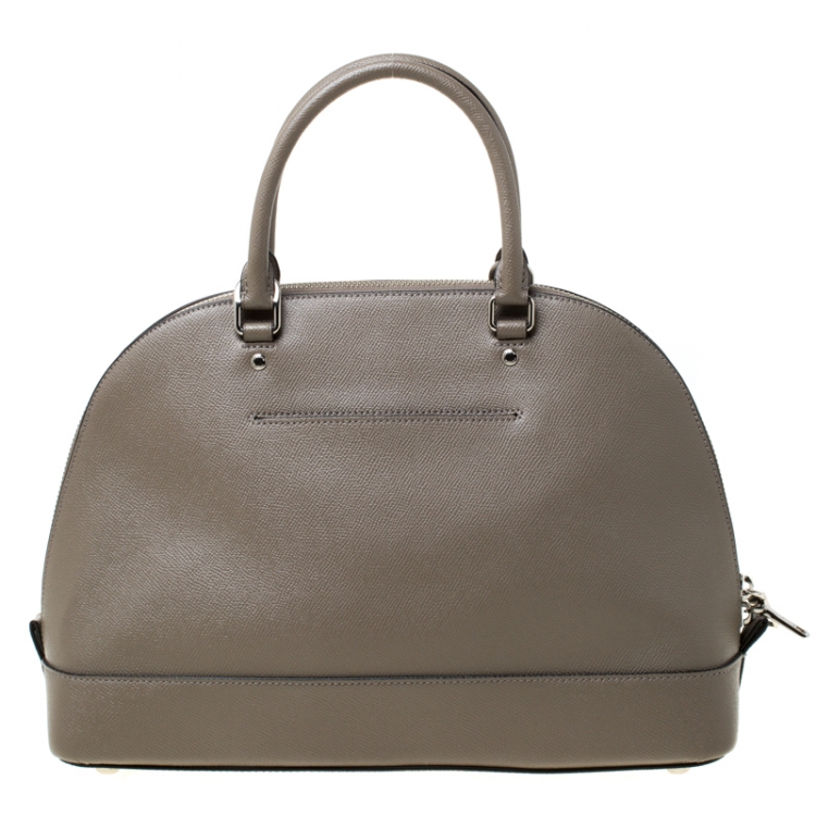 Pre Owned Coach Grey Leather Sierra Top Handle Bag