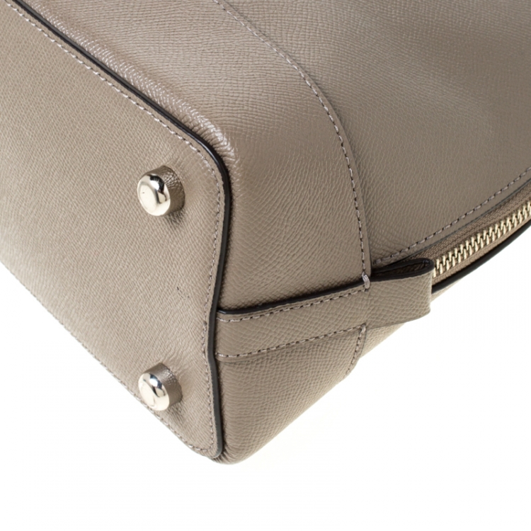 Pre Owned Coach Grey Leather Sierra Top Handle Bag