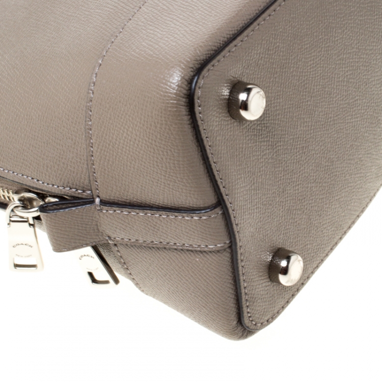 Pre Owned Coach Grey Leather Sierra Top Handle Bag
