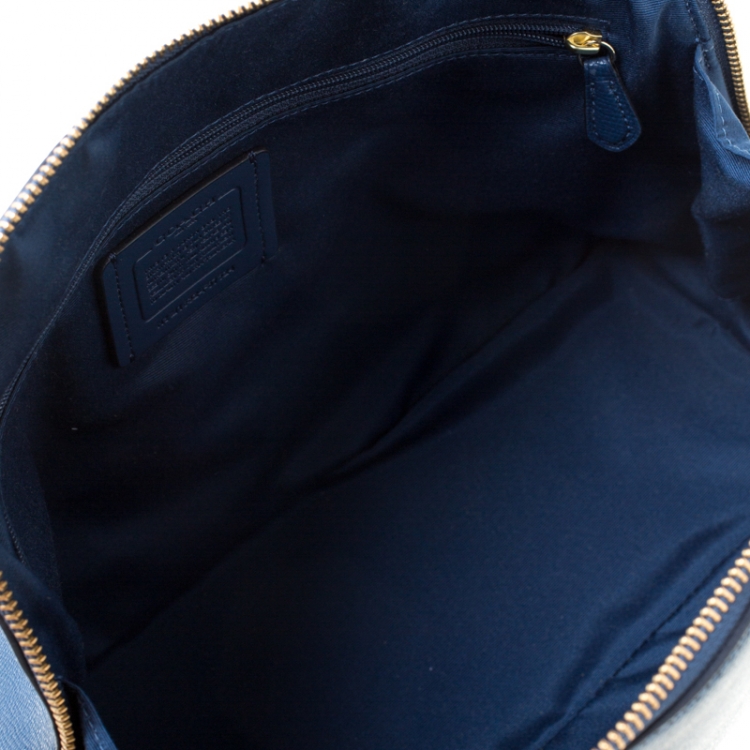 Pre Owned Coach Blue Leather Sierra Satchel