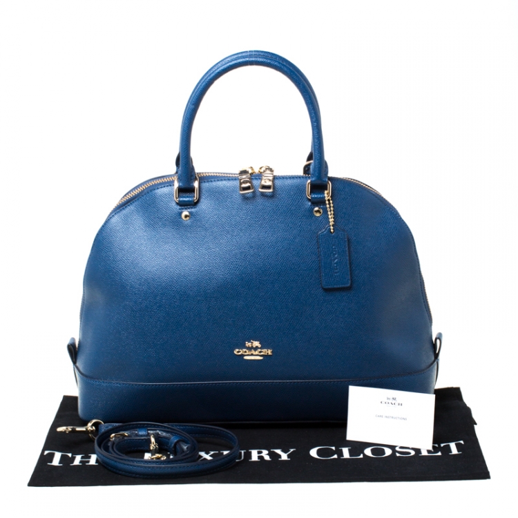 Pre Owned Coach Blue Leather Sierra Satchel