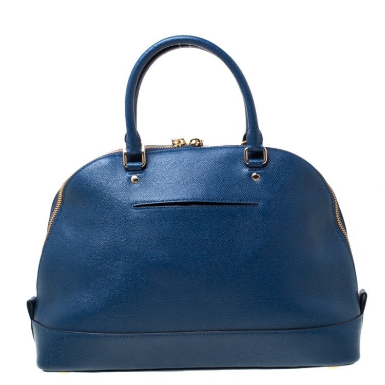Pre Owned Coach Blue Leather Sierra Satchel
