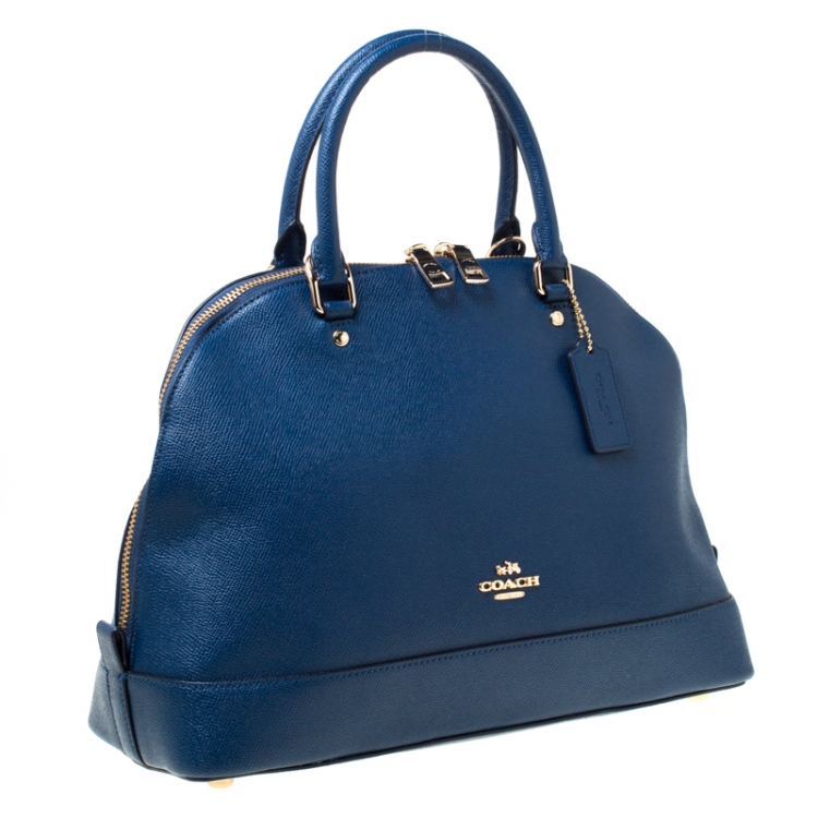 Pre Owned Coach Blue Leather Sierra Satchel