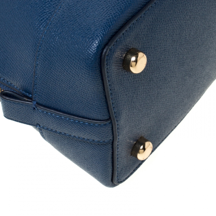 Pre Owned Coach Blue Leather Sierra Satchel