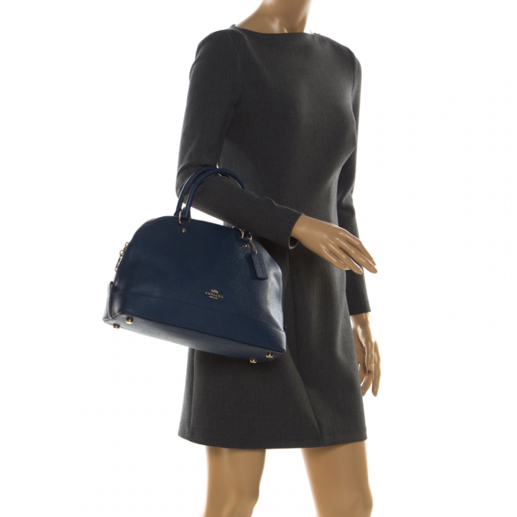 Pre Owned Coach Blue Leather Sierra Satchel