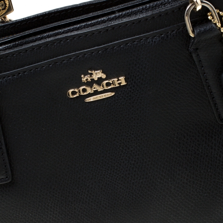 Pre Owned Coach Black Leather Double Zip Tote   