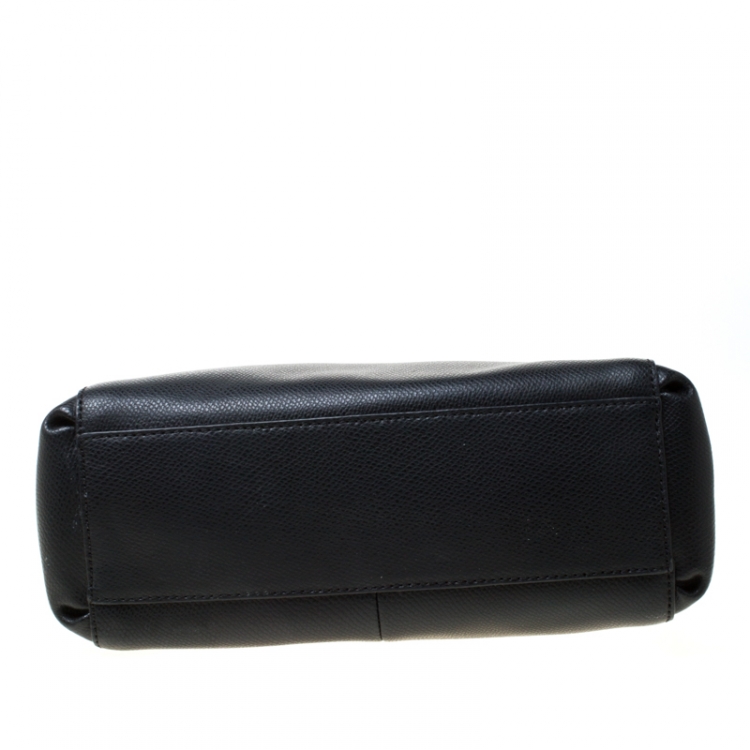 Pre Owned Coach Black Leather Double Zip Tote   