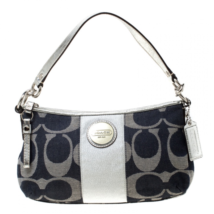 Coach bag with online blue stripe