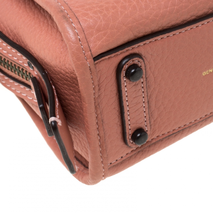 Pre Owned Coach Peach Leather Crossbody Bag