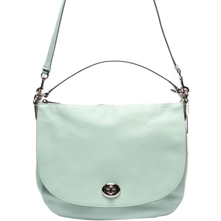 light blue coach shoulder bag