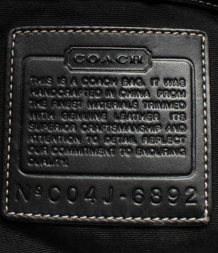 Pre Owned Coach Gray Signature Canvas and Leather HandBag 