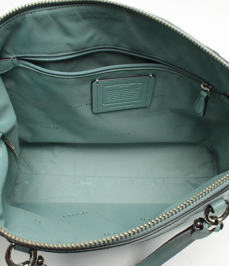 Pre Owned Coach Blue Pebbled Leather Prairie Satchel Bag