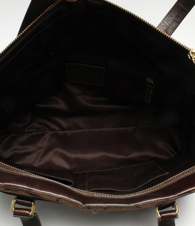 Pre Owned Coach Brown Signature Canvas And Leather Everyday Bag